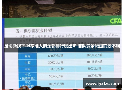 足协新规下44家准入俱乐部排行榜出炉 各队竞争激烈前景不明 足协新规下44家准入俱乐部排行榜出炉 各队竞争激烈前景不明